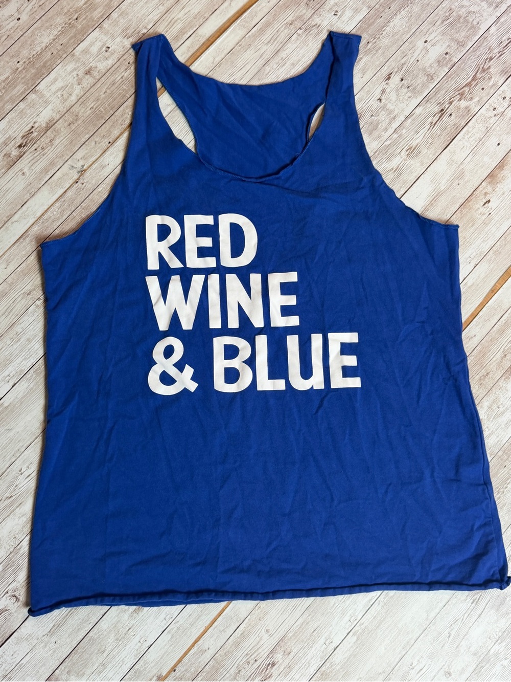 Blue Graphic Tank Top - RED WINE & BLUE - Picture 1 of 4